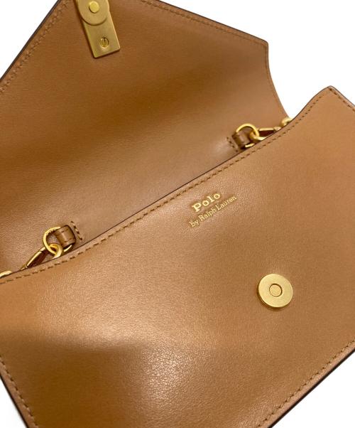 POLO RALPH LAUREN（ポロ・ラルフローレン）POLO RALPH LAUREN (ポロ・ラルフローレン) Polo ID レザー チェーン ウォレット & バッグ ブラウンの古着・服飾アイテム