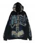 CACTUS JACK FOR FRAGMENT（カクタスジャック フォー フラグメント）の古着「Skeleton Graffiti Full Zip Hoodie」｜ブラック×ブルー
