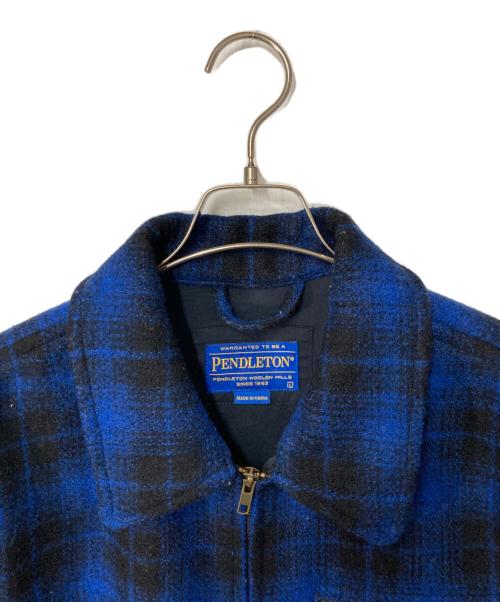 PENDLETON（ペンドルトン）PENDLETON (ペンドルトン) チェックウールジャケット ブルー×ブラック サイズ:Lの古着・服飾アイテム
