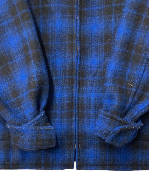 PENDLETON（ペンドルトン）PENDLETON (ペンドルトン) チェックウールジャケット ブルー×ブラック サイズ:Lの古着・服飾アイテム
