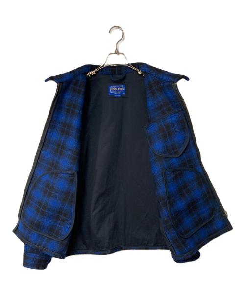 PENDLETON（ペンドルトン）PENDLETON (ペンドルトン) チェックウールジャケット ブルー×ブラック サイズ:Lの古着・服飾アイテム