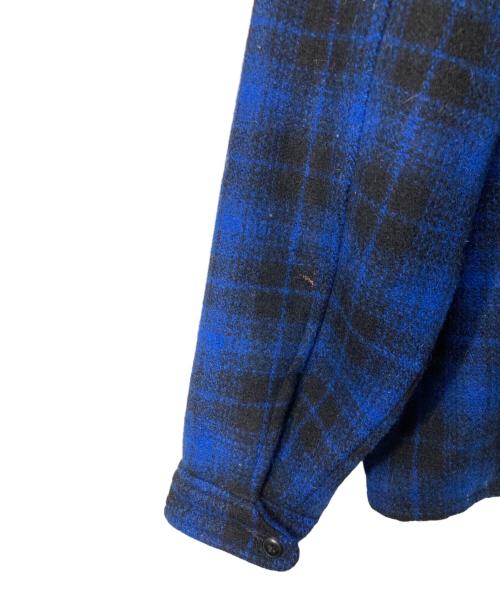 PENDLETON（ペンドルトン）PENDLETON (ペンドルトン) チェックウールジャケット ブルー×ブラック サイズ:Lの古着・服飾アイテム