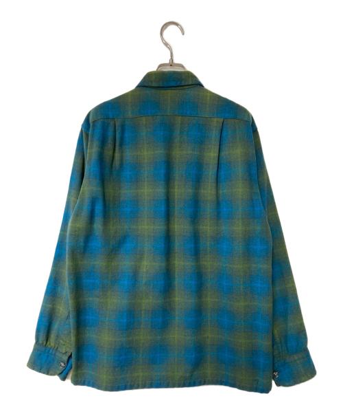 PENDLETON（ペンドルトン）PENDLETON (ペンドルトン) 50~60's チェックウールシャツ ブルー×イエロー サイズ:Mの古着・服飾アイテム