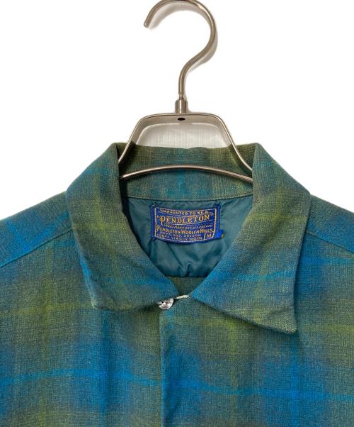 PENDLETON（ペンドルトン）PENDLETON (ペンドルトン) 50~60's チェックウールシャツ ブルー×イエロー サイズ:Mの古着・服飾アイテム