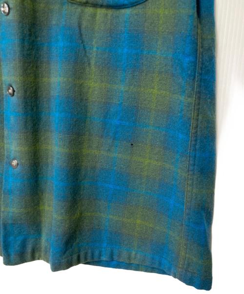 PENDLETON（ペンドルトン）PENDLETON (ペンドルトン) 50~60's チェックウールシャツ ブルー×イエロー サイズ:Mの古着・服飾アイテム