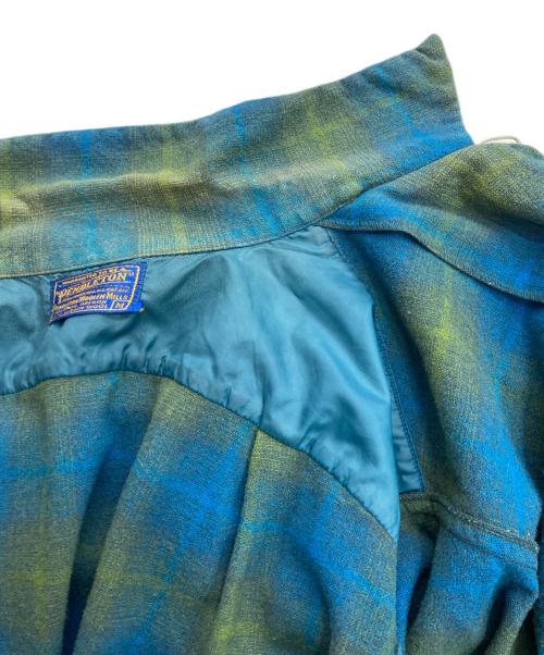 PENDLETON（ペンドルトン）PENDLETON (ペンドルトン) 50~60's チェックウールシャツ ブルー×イエロー サイズ:Mの古着・服飾アイテム
