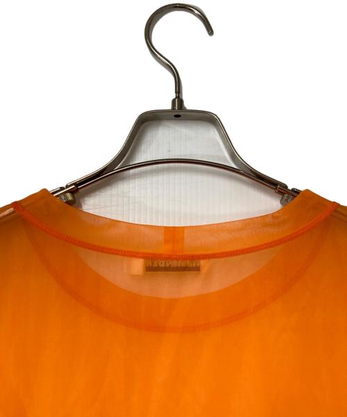 JIL SANDER（ジルサンダー）JIL SANDER (ジルサンダー) ロゴプリントシースルーTシャツ オレンジ サイズ:XLの古着・服飾アイテム