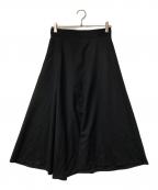 Y'sワイズ）の古着「ベルテッドウールフレアスカート」｜ブラック