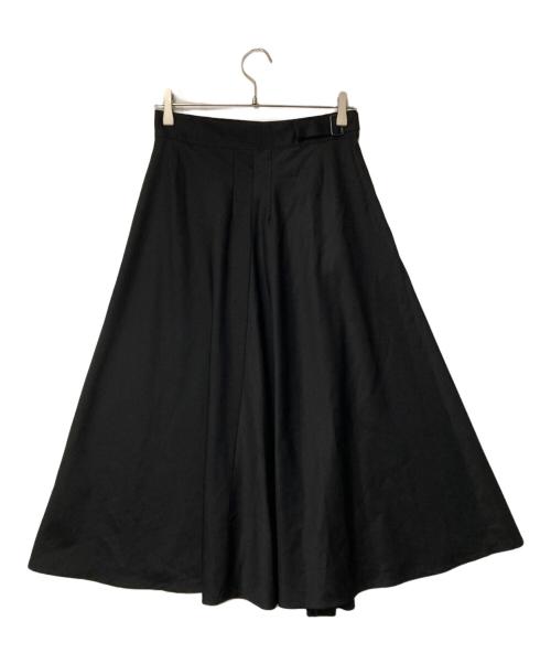 Y's（ワイズ）Y's (ワイズ) ベルテッドウールフレアスカート ブラック サイズ:38の古着・服飾アイテム