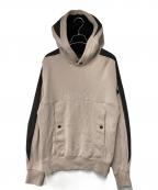 MONCLERモンクレール）の古着「FELPA CON CAPPUCCIOパーカー」｜ベージュ×ブラック