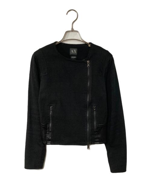 ARMANI EXCHANGE（アルマーニ エクスチェンジ）ARMANI EXCHANGE (アルマーニ エクスチェンジ) ライダースジャケット ブラック サイズ:XSの古着・服飾アイテム