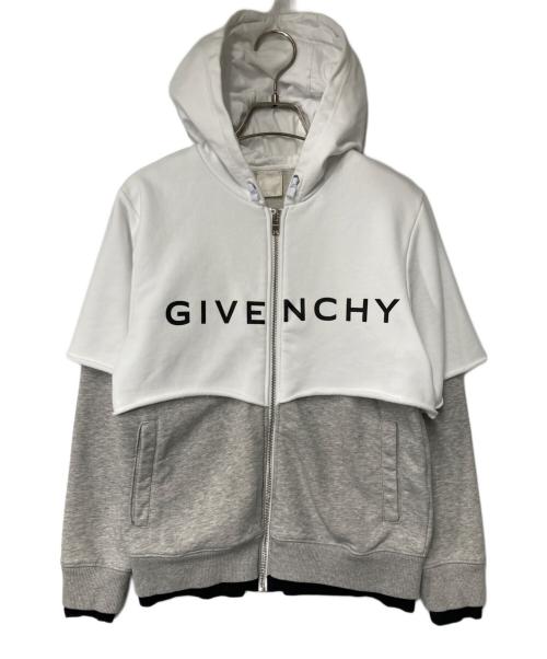 GIVENCHY（ジバンシィ）GIVENCHY (ジバンシィ) ロゴプリントジップフーディー グレー サイズ:KIDS 12の古着・服飾アイテム