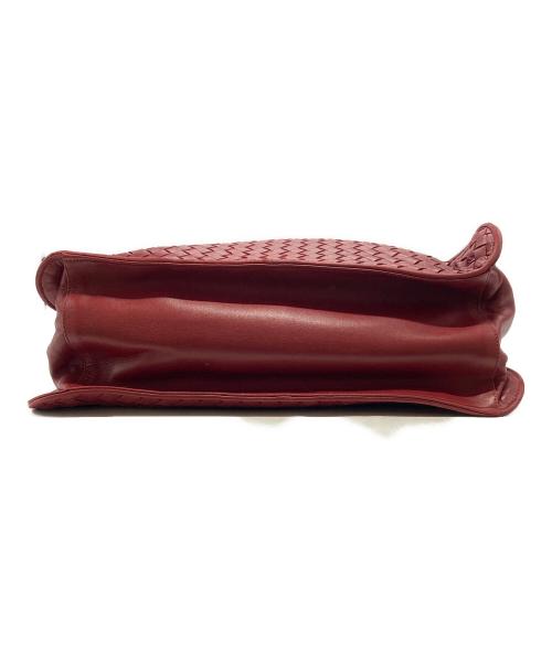 BOTTEGA VENETA（ボッテガベネタ）BOTTEGA VENETA (ボッテガベネタ) イントレチャート ワンショルダートートバッグ レッドの古着・服飾アイテム