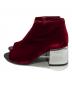 MM6 Maison Margiela (エムエムシックスメゾンマルジェラ) オープントゥベロアヒールブーツ レッド サイズ:37：6000円