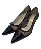 CHANELシャネル）の古着「ココマーク メッシュ ヒールパンプス」｜ブラック