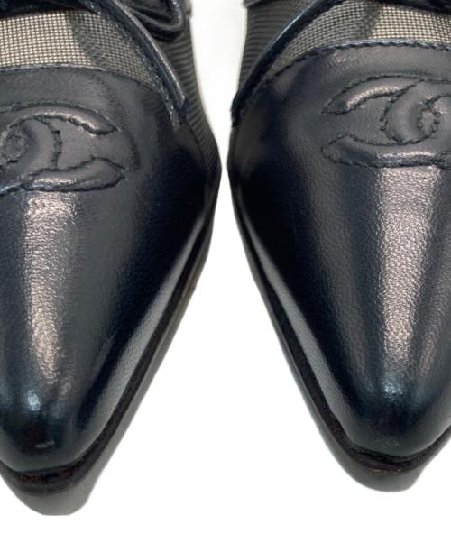 CHANEL（シャネル）CHANEL (シャネル) ココマーク メッシュ ヒールパンプス ブラック サイズ:35の古着・服飾アイテム