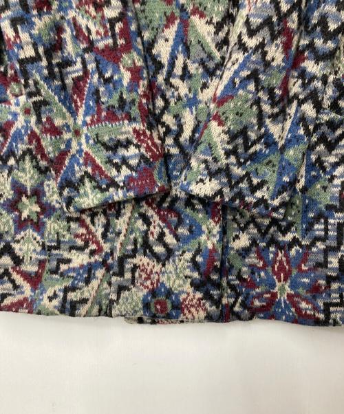 missoni（ミッソーニ）MISSONI (ミッソーニ) 総柄ロングコート ネイビー×ホワイト サイズ:44の古着・服飾アイテム