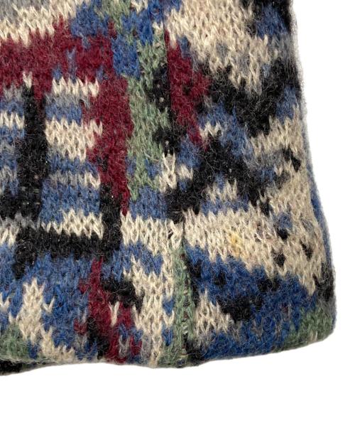 missoni（ミッソーニ）MISSONI (ミッソーニ) 総柄ロングコート ネイビー×ホワイト サイズ:44の古着・服飾アイテム