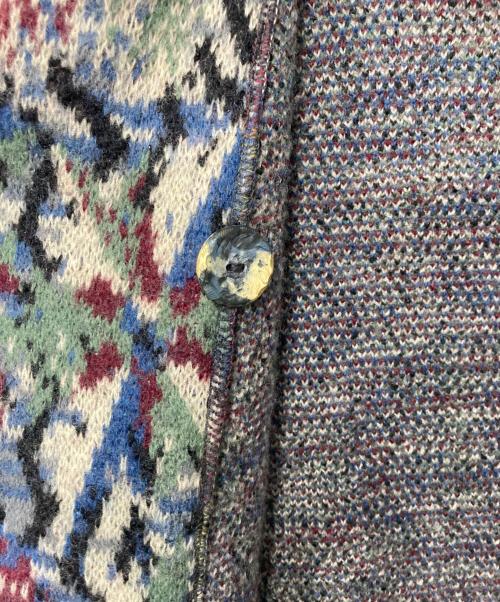 missoni（ミッソーニ）MISSONI (ミッソーニ) 総柄ロングコート ネイビー×ホワイト サイズ:44の古着・服飾アイテム