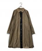 HERENCIAヘレンチア）の古着「チュールドッキングコート」｜ベージュ×ブラック