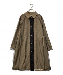 HERENCIA（ヘレンチア）の古着「チュールドッキングコート」｜ベージュ×ブラック