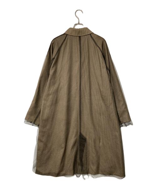 HERENCIA（ヘレンチア）HERENCIA (ヘレンチア) チュールドッキングコート ベージュ×ブラック サイズ:FREEの古着・服飾アイテム