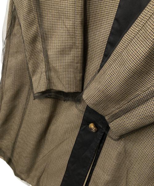 HERENCIA（ヘレンチア）HERENCIA (ヘレンチア) チュールドッキングコート ベージュ×ブラック サイズ:FREEの古着・服飾アイテム