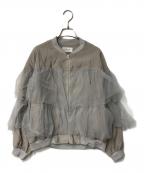 HERENCIAヘレンチア）の古着「チュールティアードブルゾン」｜ベージュ