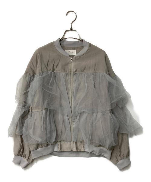 HERENCIA（ヘレンチア）HERENCIA (ヘレンチア) チュールティアードブルゾン ベージュ サイズ:Fの古着・服飾アイテム