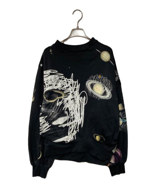 Vivienne Westwood（ヴィヴィアンウエストウッド）Vivienne Westwood (ヴィヴィアンウエストウッド) DRUNKEN SWEATSHIRT O318 PLANETS ブラック サイズ:Ｍの古着・服飾アイテム