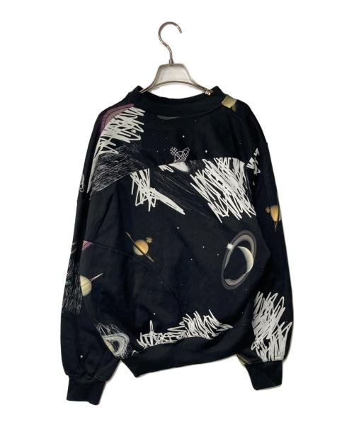 Vivienne Westwood（ヴィヴィアンウエストウッド）Vivienne Westwood (ヴィヴィアンウエストウッド) DRUNKEN SWEATSHIRT O318 PLANETS ブラック サイズ:Ｍの古着・服飾アイテム