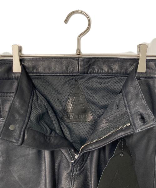 A LEATHER（ア レザー）A LEATHER (ア レザー) ディアスキン レザーパンツ ブラック サイズ:48Mの古着・服飾アイテム