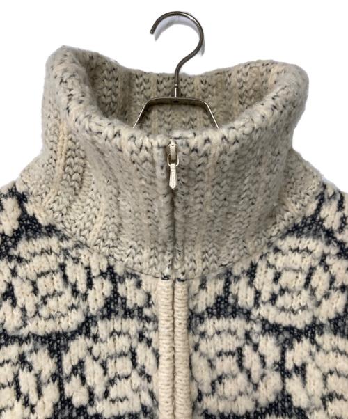 CHANEL（シャネル）CHANEL (シャネル) 総柄 ハーフジップニット ポンチョコート ブラック×アイボリー サイズ:38の古着・服飾アイテム