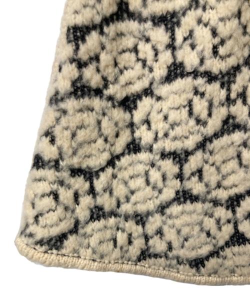 CHANEL（シャネル）CHANEL (シャネル) 総柄 ハーフジップニット ポンチョコート ブラック×アイボリー サイズ:38の古着・服飾アイテム