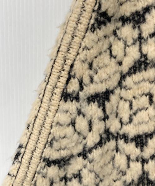 CHANEL（シャネル）CHANEL (シャネル) 総柄 ハーフジップニット ポンチョコート ブラック×アイボリー サイズ:38の古着・服飾アイテム