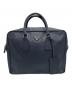 PRADA（プラダ）の古着「SAFFIANO TRAVEL ロゴプレート ブリーフケース」｜ネイビー