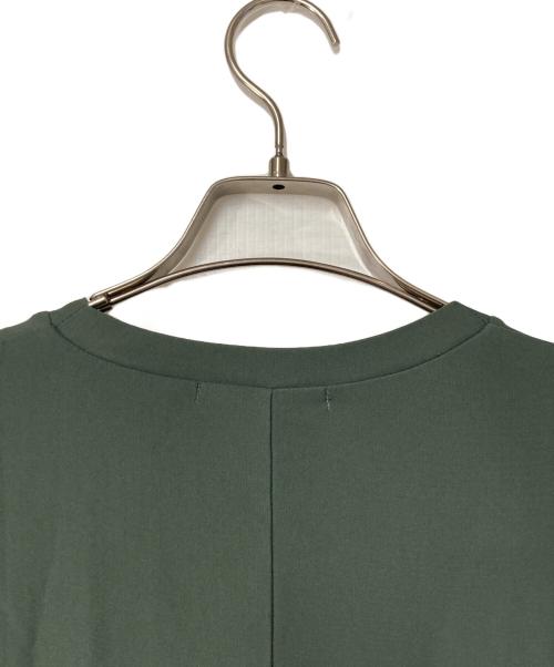 UN3D.（アンスリード）UN3D. (アンスリード) サイドギャザーポケットワンピース グリーン×ネイビー サイズ:38の古着・服飾アイテム