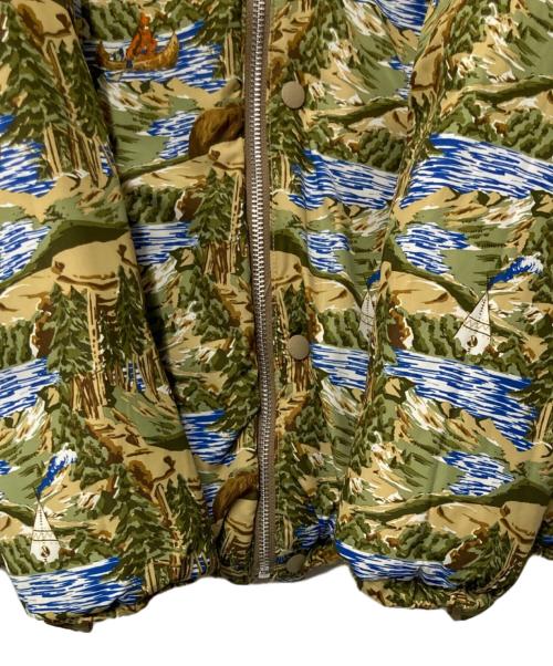 stussy（ステューシー）stussy (ステューシー) リバーシブルダウンジャケット ベージュ×グリーン サイズ:Mの古着・服飾アイテム