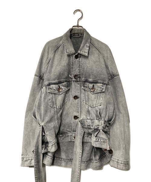 Maison MIHARA YASUHIRO（メゾン ミハラ ヤスヒロ）Maison MIHARA YASUHIRO (メゾン ミハラ ヤスヒロ) カシュクールルーズデニムブルゾン グレー サイズ:38の古着・服飾アイテム