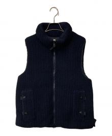 STONE ISLAND×BLUE WORK（ストーンアイランド×ブルーワーク）の古着「BLUE WORK 別注 ウール ダウンベスト」｜ネイビー×ブラック