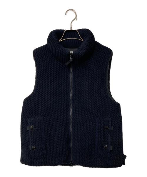 STONE ISLAND（ストーンアイランド）STONE ISLAND (ストーンアイランド) BLUE WORK (ブルーワーク) BLUE WORK 別注 ウール ダウンベスト ネイビー×ブラック サイズ:Mの古着・服飾アイテム