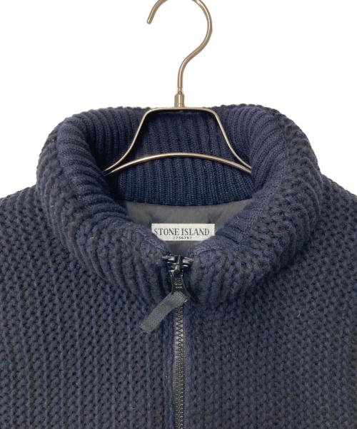 STONE ISLAND（ストーンアイランド）STONE ISLAND (ストーンアイランド) BLUE WORK (ブルーワーク) BLUE WORK 別注 ウール ダウンベスト ネイビー×ブラック サイズ:Mの古着・服飾アイテム