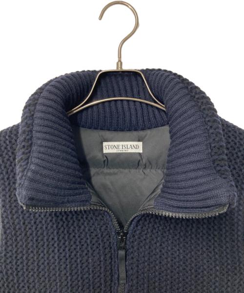 STONE ISLAND（ストーンアイランド）STONE ISLAND (ストーンアイランド) BLUE WORK (ブルーワーク) BLUE WORK 別注 ウール ダウンベスト ネイビー×ブラック サイズ:Mの古着・服飾アイテム