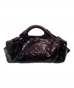 LOEWEロエベ）の古着「ナッパアイレ アナグラム エナメル ハンドバッグ」｜バーガンディー