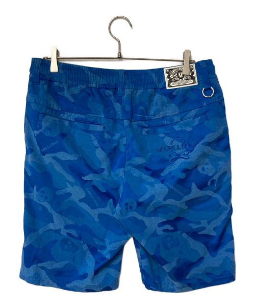 MARK&LONA（マークアンドロナ）MARK&LONA (マークアンドロナ) ゴルフウェア(パンツ) Gauge Overdye Drawstring Shorts ブルー サイズ:48の古着・服飾アイテム