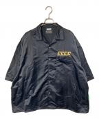 WILLY CHAVARRIAウィリーチャバリア）の古着「SATIN OPEN COLLAR SHIRT」｜ブラック