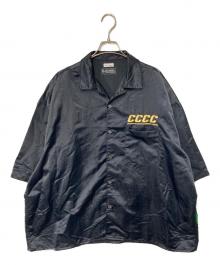 WILLY CHAVARRIA（ウィリーチャバリア）の古着「SATIN OPEN COLLAR SHIRT」｜ブラック