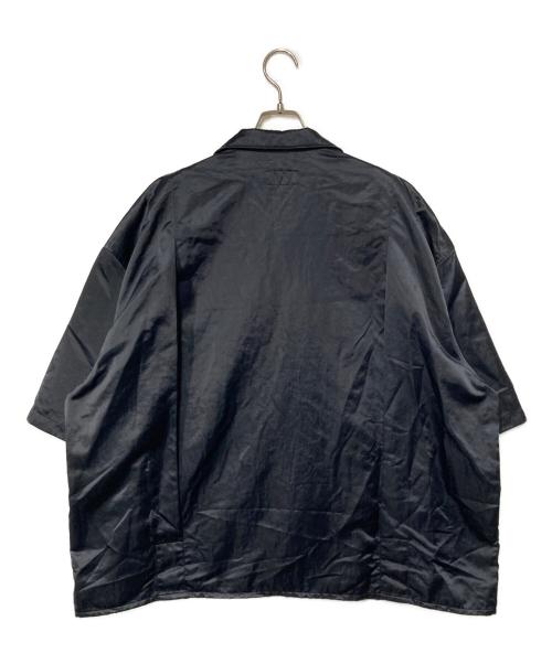 WILLY CHAVARRIA（ウィリーチャバリア）WILLY CHAVARRIA (ウィリーチャバリア) SATIN OPEN COLLAR SHIRT ブラック サイズ:Lの古着・服飾アイテム