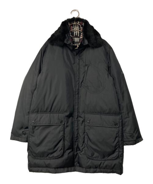 BURBERRY BLACK LABEL（バーバリーブラックレーベル）BURBERRY BLACK LABEL (バーバリーブラックレーベル) ラビットファー スタンドカラー ダウンコート ブラック サイズ:Mの古着・服飾アイテム
