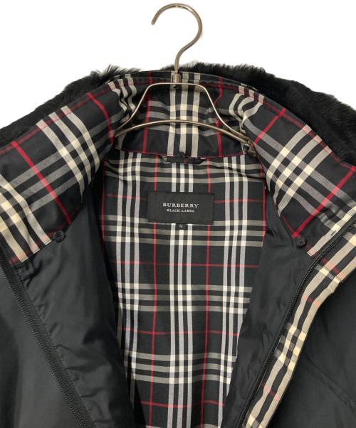 BURBERRY BLACK LABEL（バーバリーブラックレーベル）BURBERRY BLACK LABEL (バーバリーブラックレーベル) ラビットファー スタンドカラー ダウンコート ブラック サイズ:Mの古着・服飾アイテム
